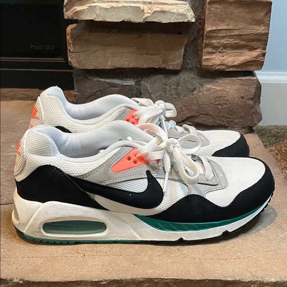 Nike White and Black Sneakers with Coral and Teal Accents - Picture 1 of 7